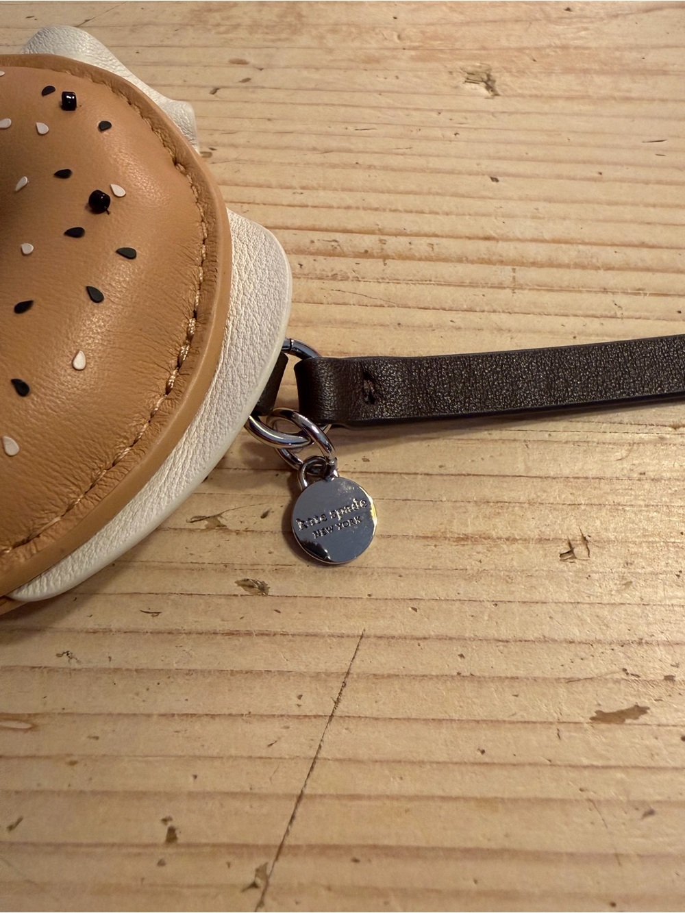 Kate Spade Bagel Leather Bag Charm - Picture 3 of 3